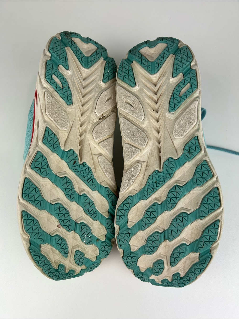 HOKA CLIFTON 8 RUNNING WALKING SHOE WOMENS 7.5B TEAL BLUE RED - Picture 6 of 11
